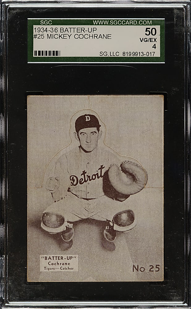 1934-1936 R318 Batter-Up #25 Mickey Cochrane SGC VG/EX 50