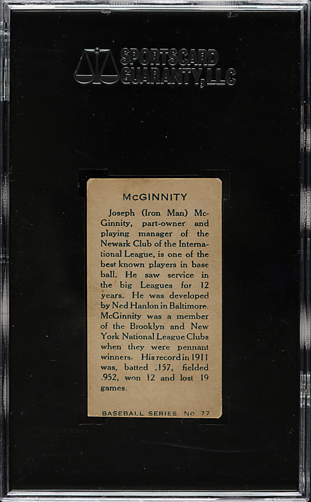 1912 C46 Imperial Tobacco #77 Joe McGinnity SGC Authentic