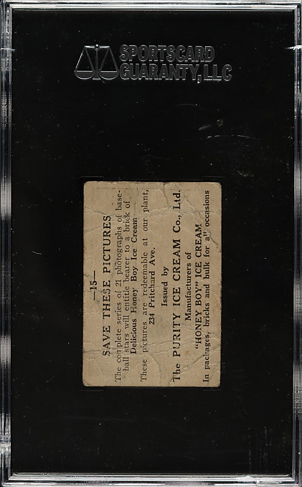 1927 FC59 Honey Boy Ice Cream #15 Harry Heilmann SGC POOR 1