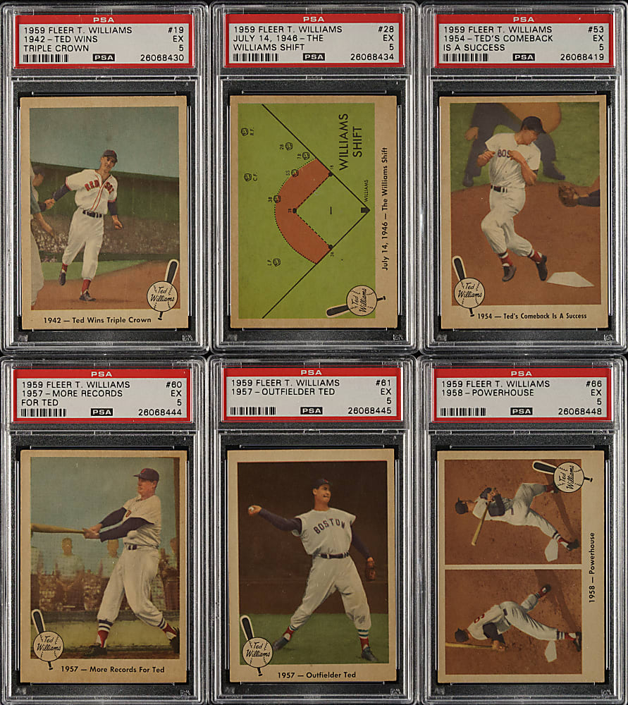 1959 Fleer Ted Williams PSA-Graded Collection (10)