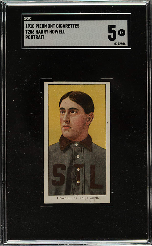 1909-1911 T206 White Border Harry Howell Portrait SGC EX 5