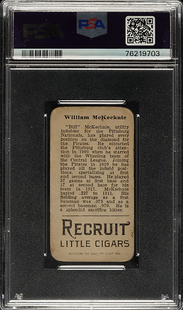 1912 T207 Brown Background Bill McKechnie PSA POOR 1