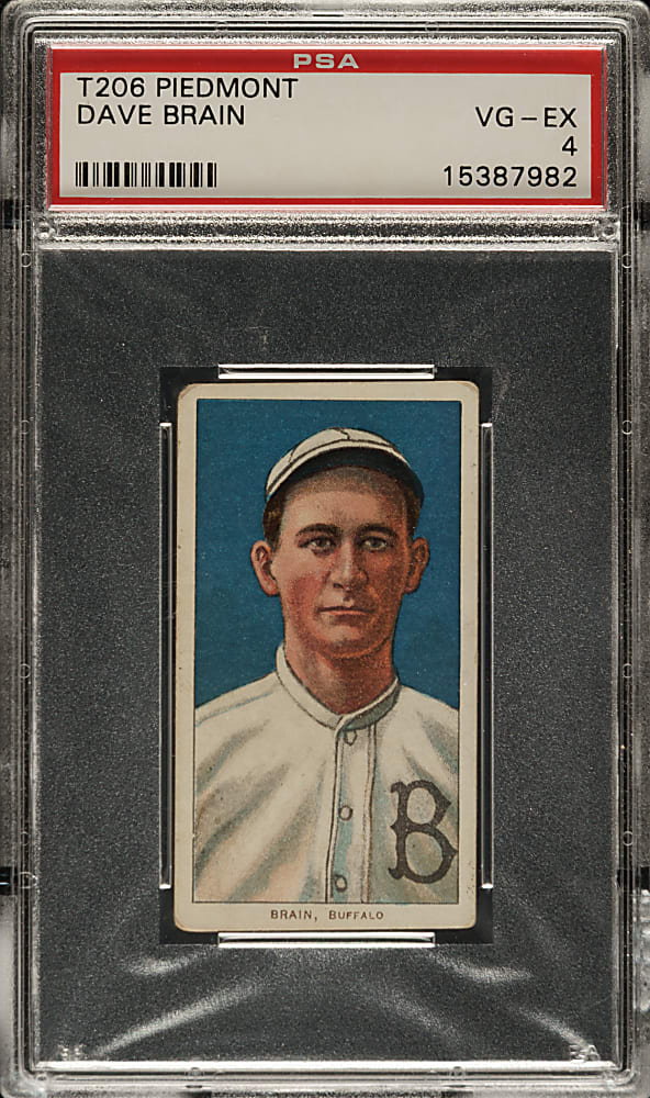 1909-1911 T206 White Border Dave Brain PSA VG-EX 4