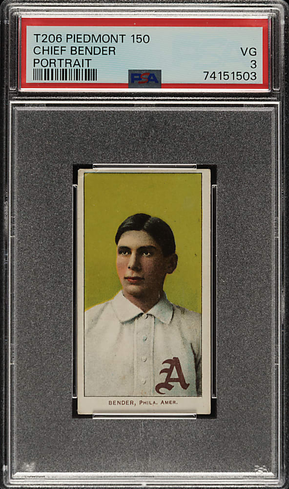 1909-1911 T206 White Border Chief Bender Portrait PSA VG 3