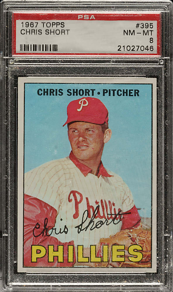 1967 Topps #395 Chris Short PSA NM-MT 8