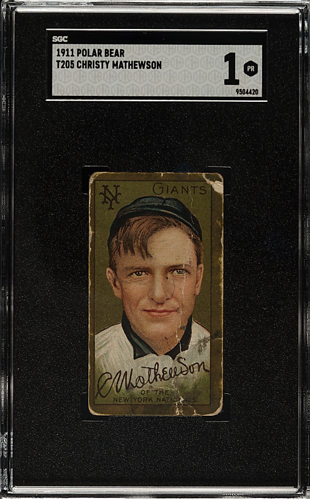 1911 T205 Gold Border Christy Mathewson SGC POOR 1 - Polar Bear Back