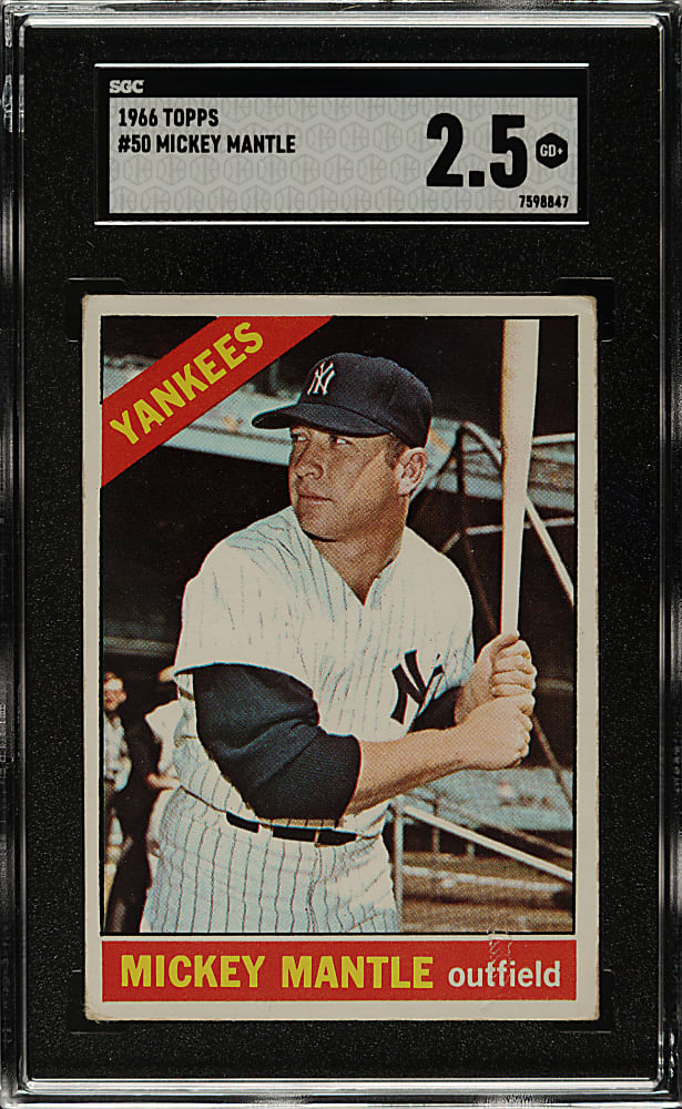 1966 Topps #50 Mickey Mantle SGC GOOD+ 2.5