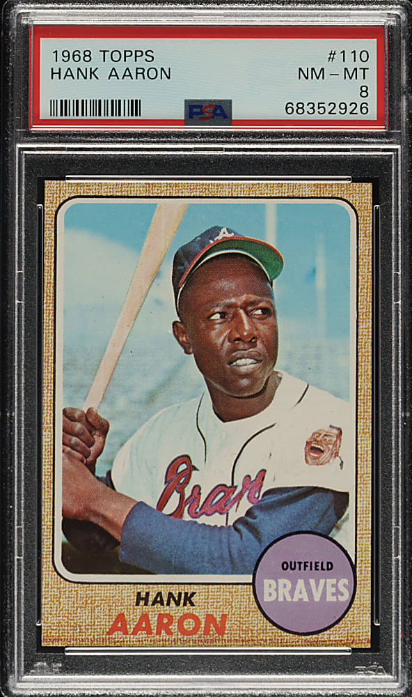 1968 Topps #110 Hank Aaron PSA NM-MT 8