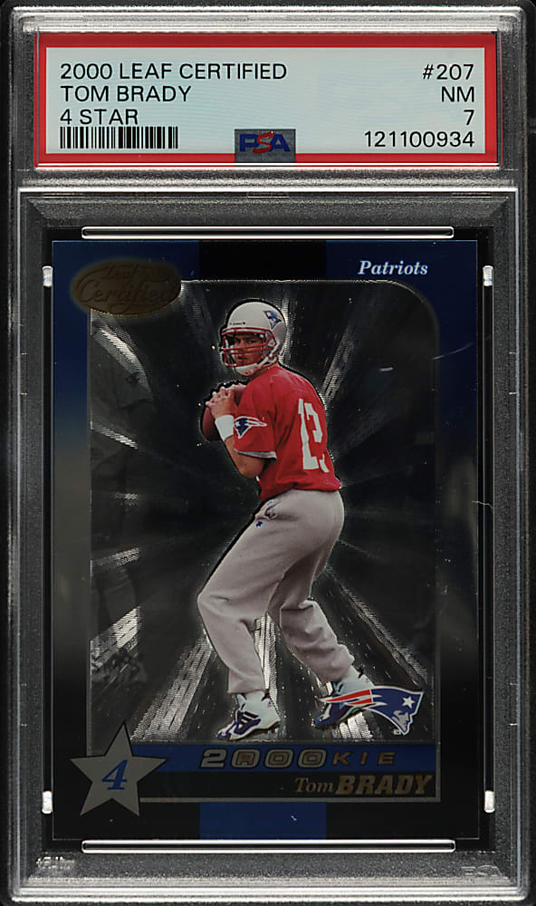 2000 Leaf Certified 4 Star Football #207 Tom Brady Rookie #640/1,500 PSA NM 7