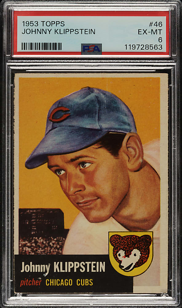 1953 Topps #46 Johnny Klippstein PSA EX-MT 6