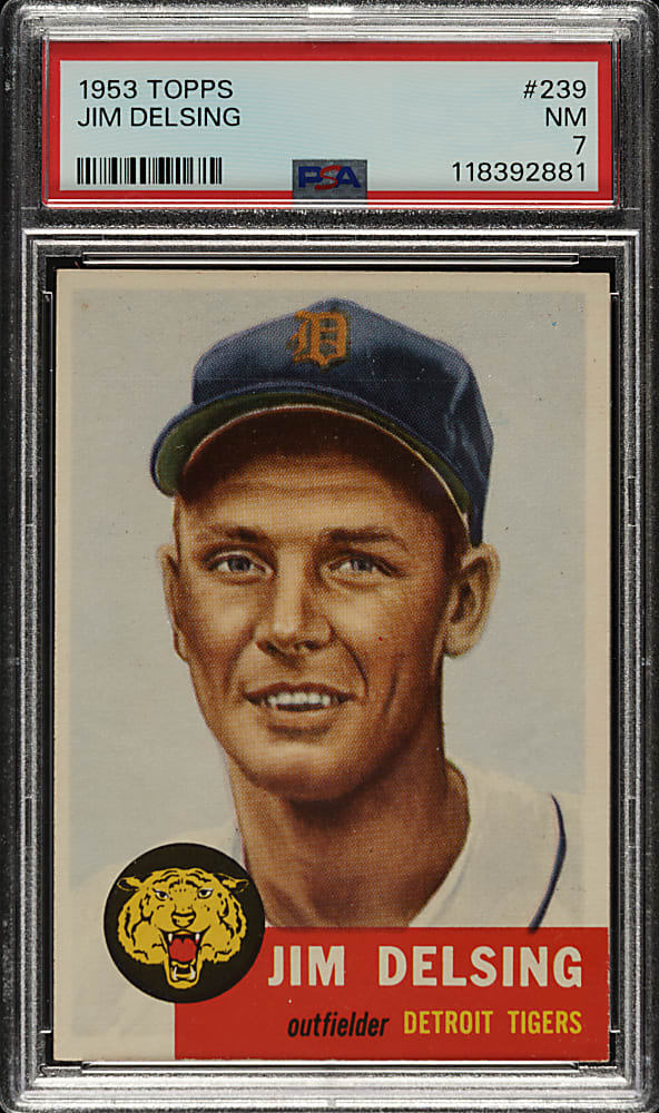 1953 Topps #239 Jim Delsing PSA NM 7