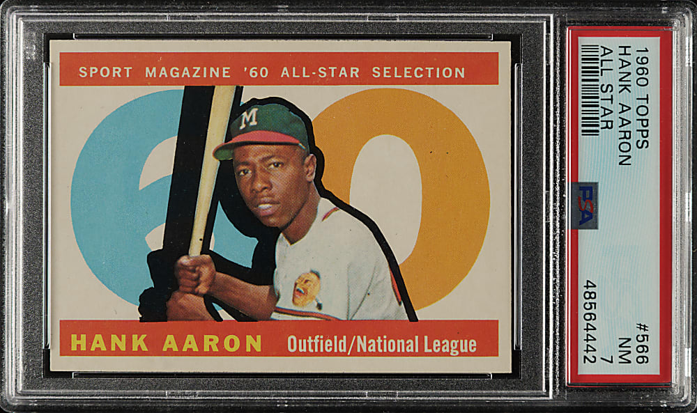 1960 Topps #566 Hank Aaron All-Star PSA NM 7