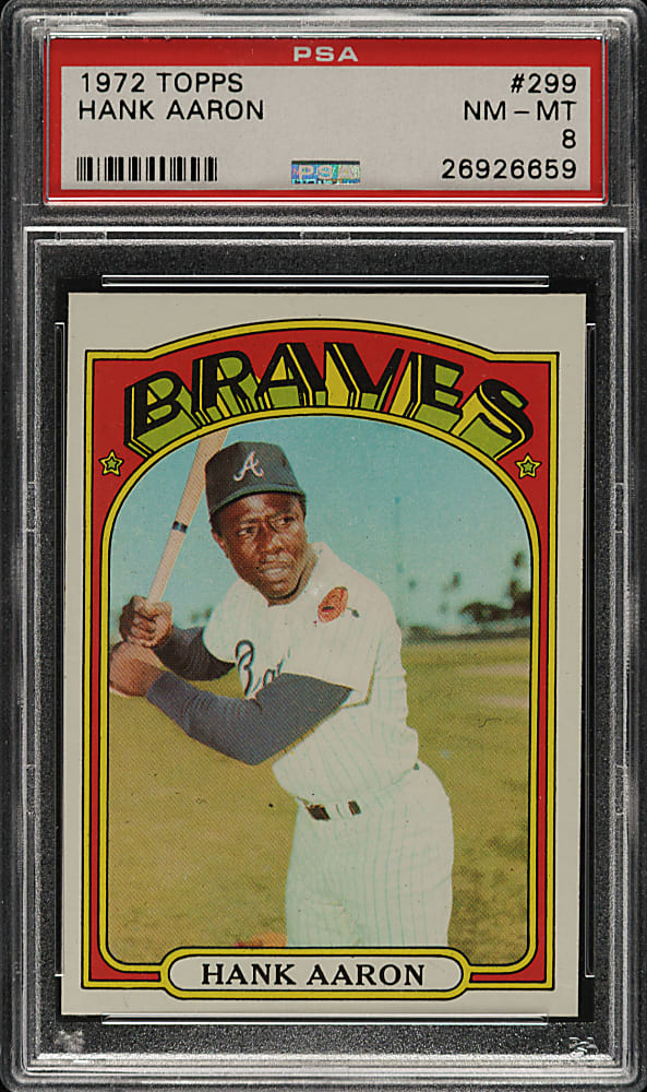 1972 Topps #299 Hank Aaron PSA NM-MT 8