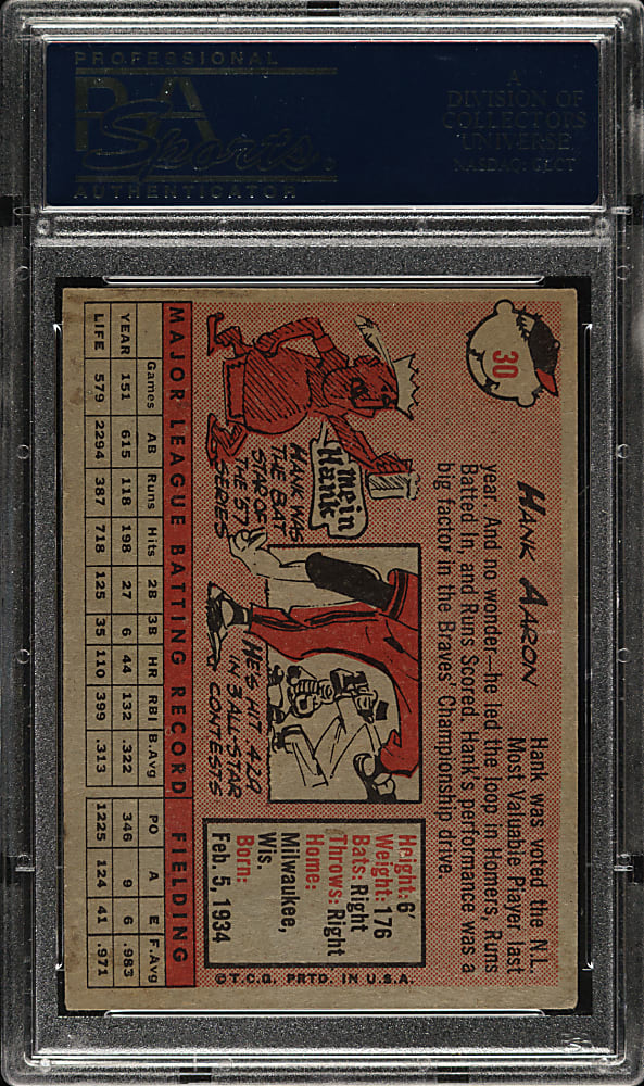 1958 Topps #30 Hank Aaron PSA VG-EX 4