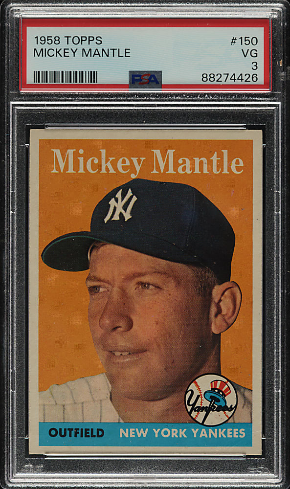 1958 Topps #150 Mickey Mantle PSA VG 3
