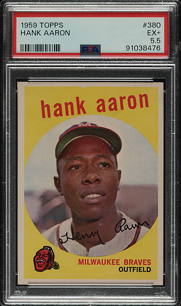 1959 Topps #380 Hank Aaron PSA EX+ 5.5