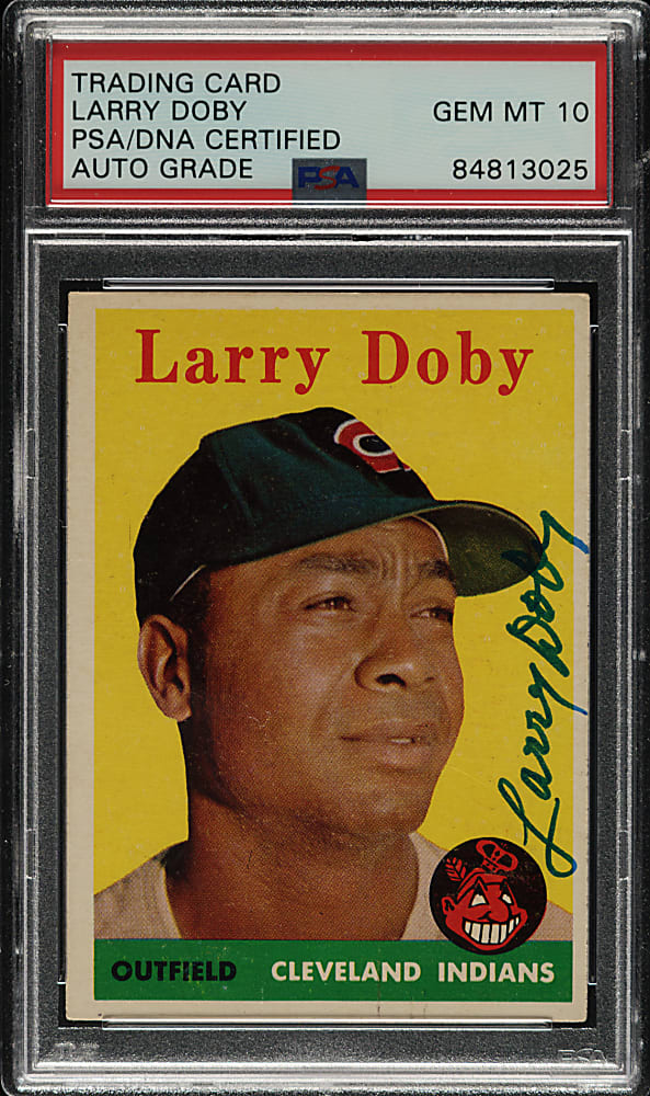 Signed 1958 Topps #424 Larry Doby PSA/DNA GEM MINT 10