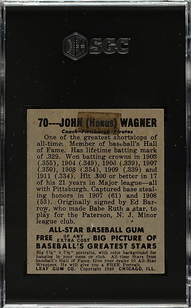 1948-1949 Leaf #70 Honus Wagner SGC FAIR 1.5