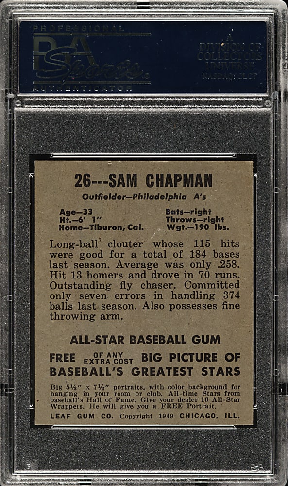 1948-1949 Leaf #26 Sam Chapman PSA EX-MT+ 6.5