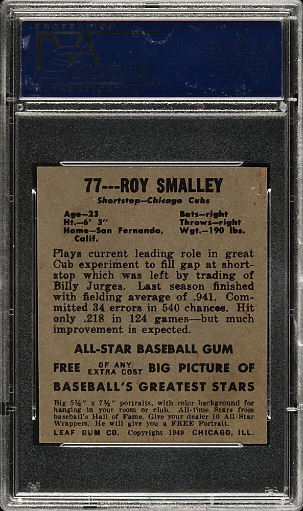 1948-1949 Leaf #77 Roy Smalley PSA NM 7