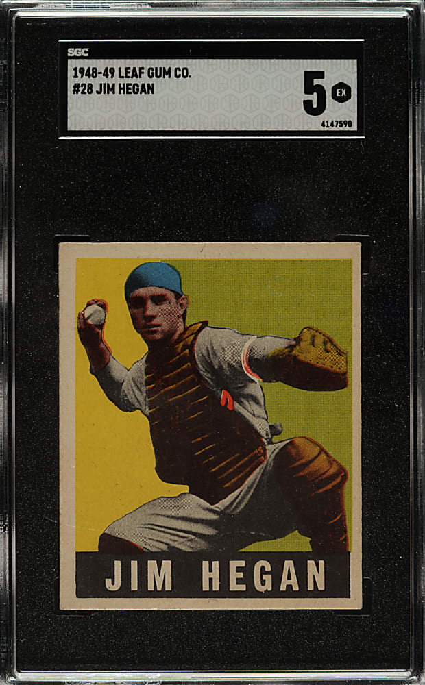 1948-1949 Leaf #28 Jim Hegan SGC EX 5
