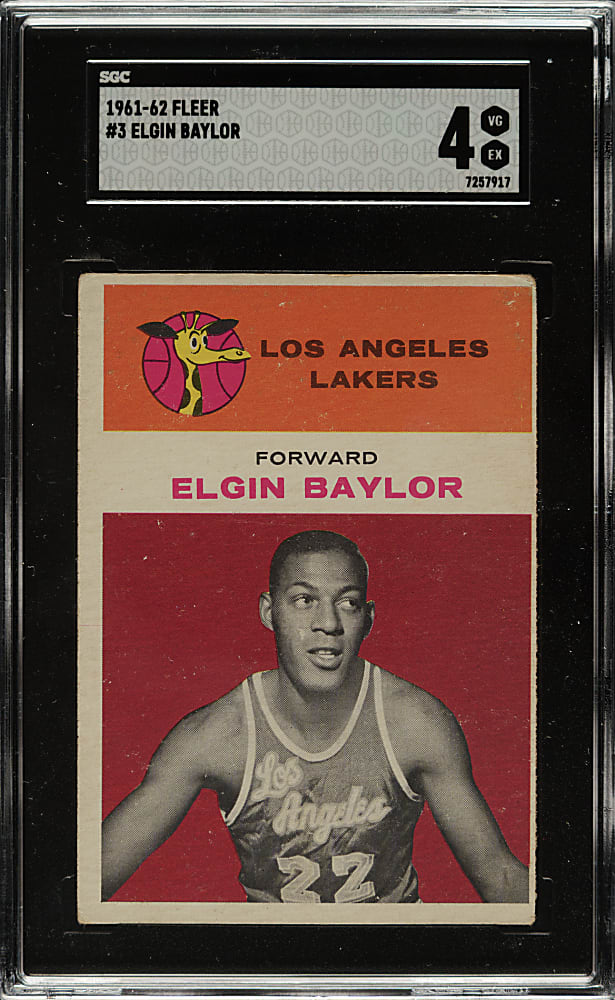 1961-1962 Fleer Basketball #3 Elgin Baylor Rookie SGC VG/EX 4