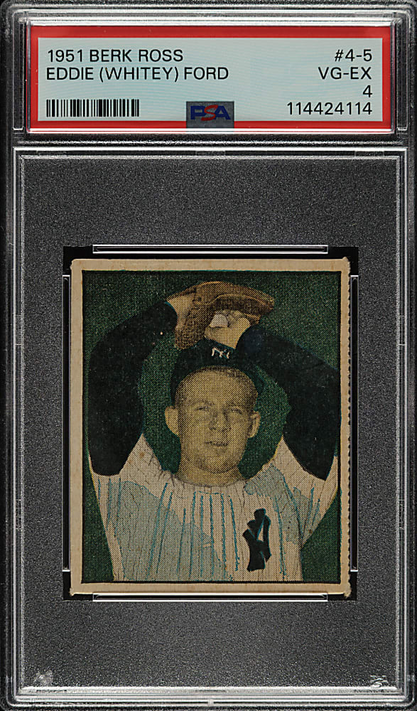 1951 Berk Ross #4-5 Whitey Ford Rookie PSA VG-EX 4