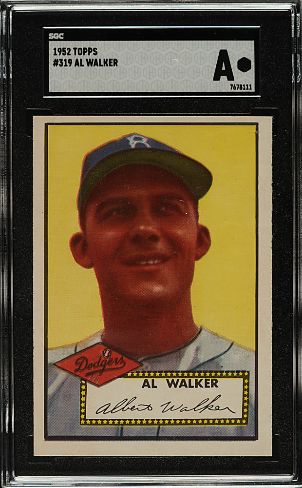 1952 Topps #319 Al Walker High Number SGC Authentic