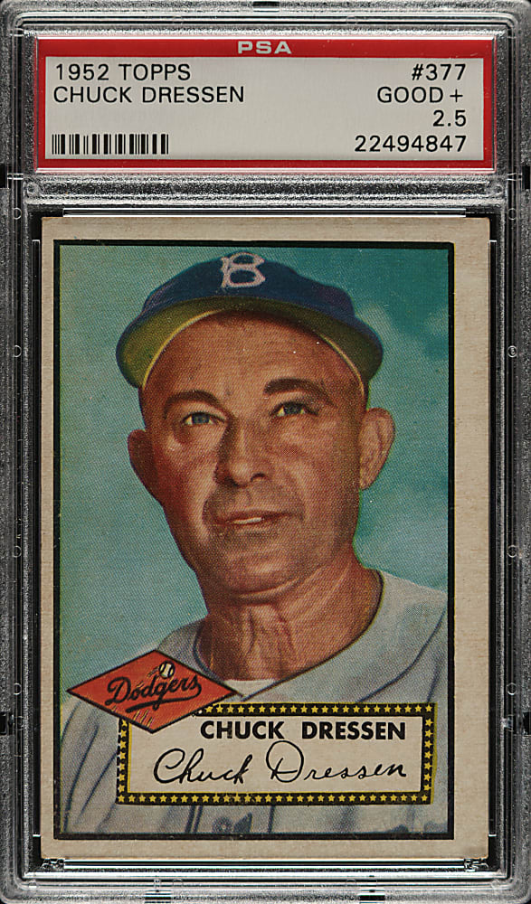1952 Topps #377 Chuck Dressen High Number PSA GOOD+ 2.5