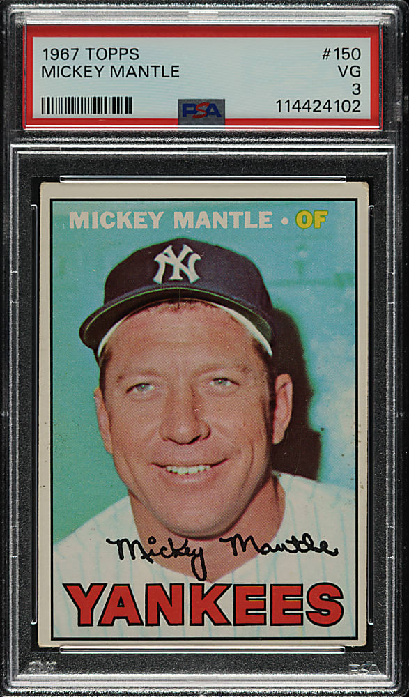 1967 Topps #150 Mickey Mantle PSA VG 3