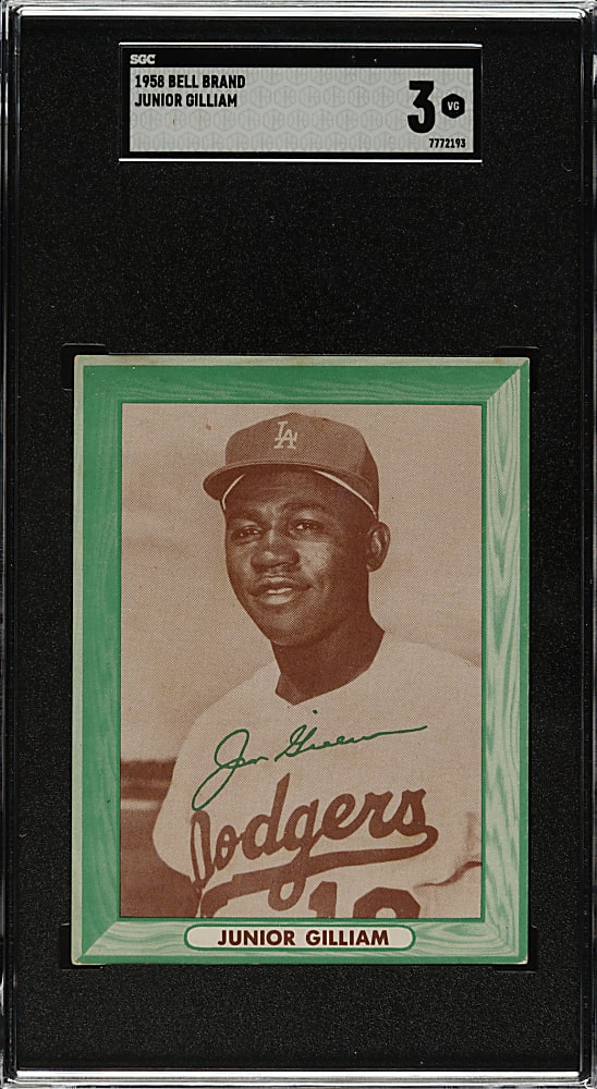 1958 Bell Brand Dodgers Junior Gilliam SGC VG 3