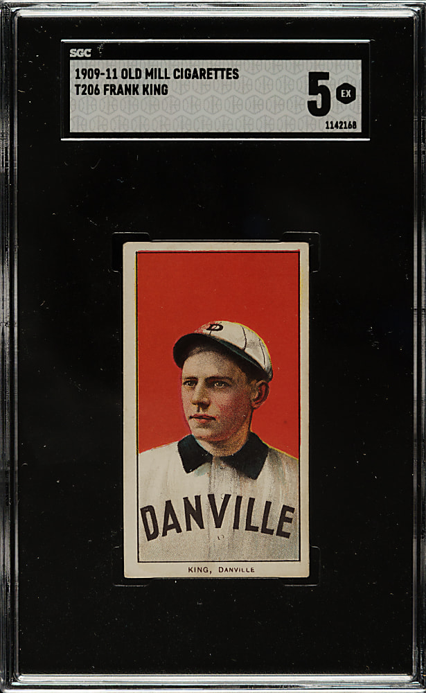 1909-1911 T206 White Border Frank King Southern Leaguer SGC EX 5 - Old Mill Back