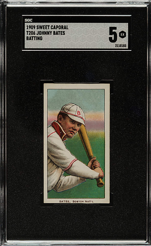 1909-1911 T206 White Border Johnny Bates SGC EX 5