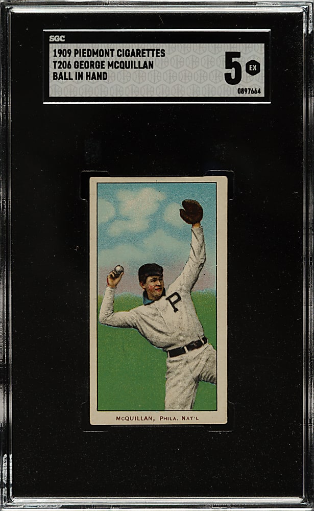 1909-1911 T206 White Border George McQuillan Ball in Hand SGC EX 5