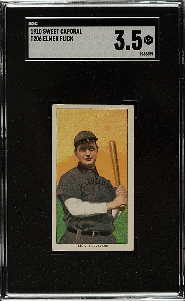 1909-1911 T206 White Border Elmer Flick SGC VG+ 3.5