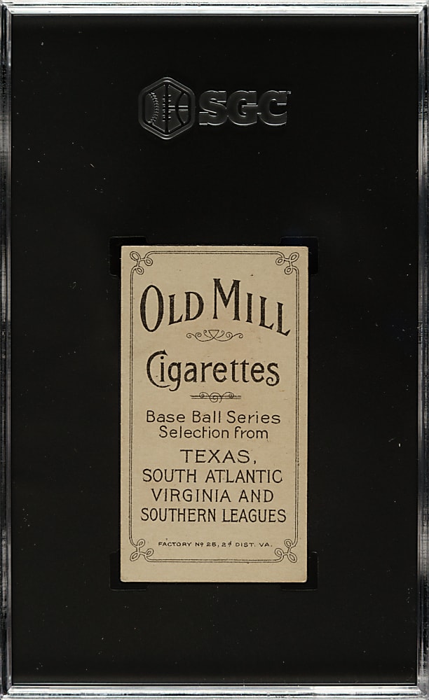 1909-1911 T206 White Border Dutch Revelle Southern Leaguer SGC VG/EX+ 4.5 - Old Mill Back