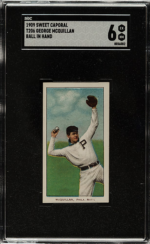 1909-1911 T206 White Border George McQuillan Ball in Hand SGC EX/NM 6