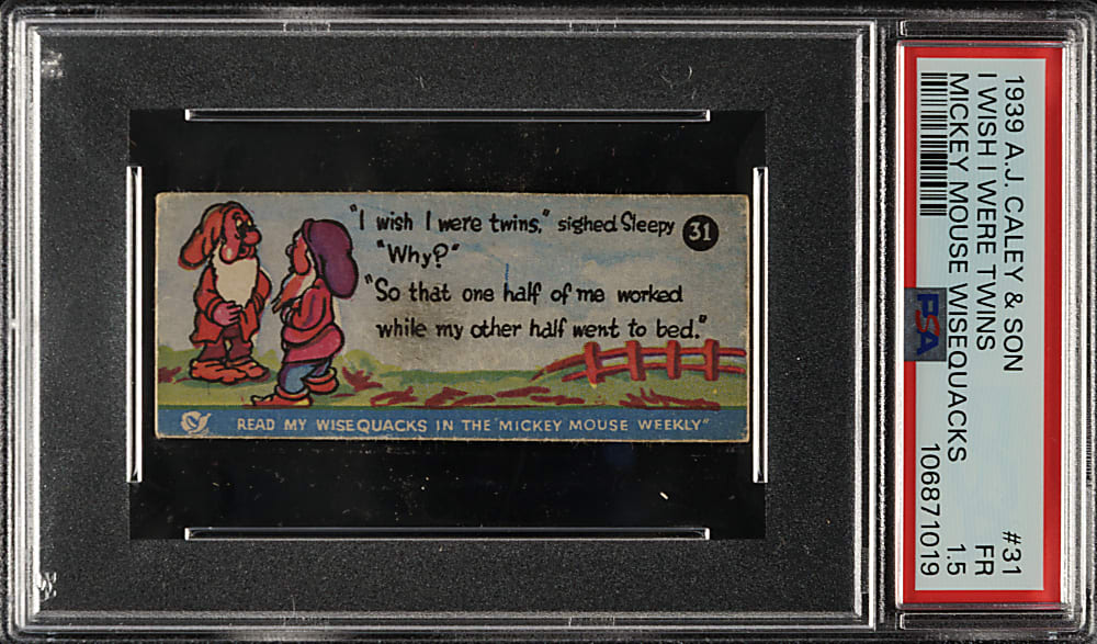 1930 A. J. Caley & Son Mickey Mouse Wisequacks #31 I Wish I Were Twins PSA FAIR 1.5