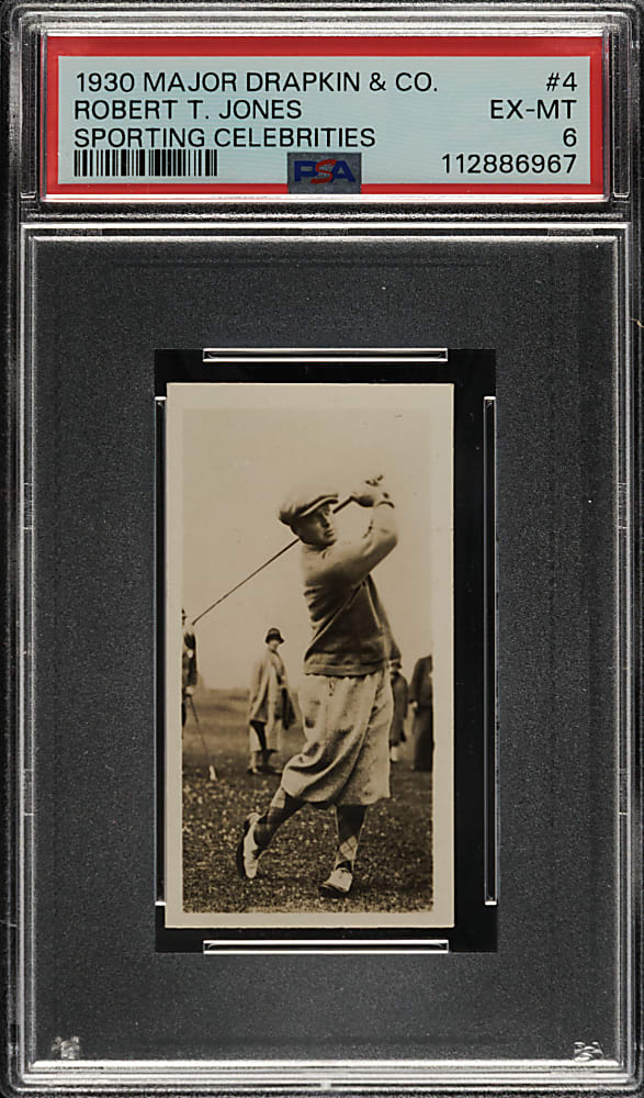 1930 Major Drapkin Co. "Sporting Celebrities In Action" Golf #4 Bobby Jones PSA EX-MT 6