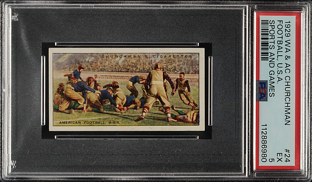 1929 Churchman "Sports and Games in Many Lands" #24 Football U.S.A. PSA EX 5
