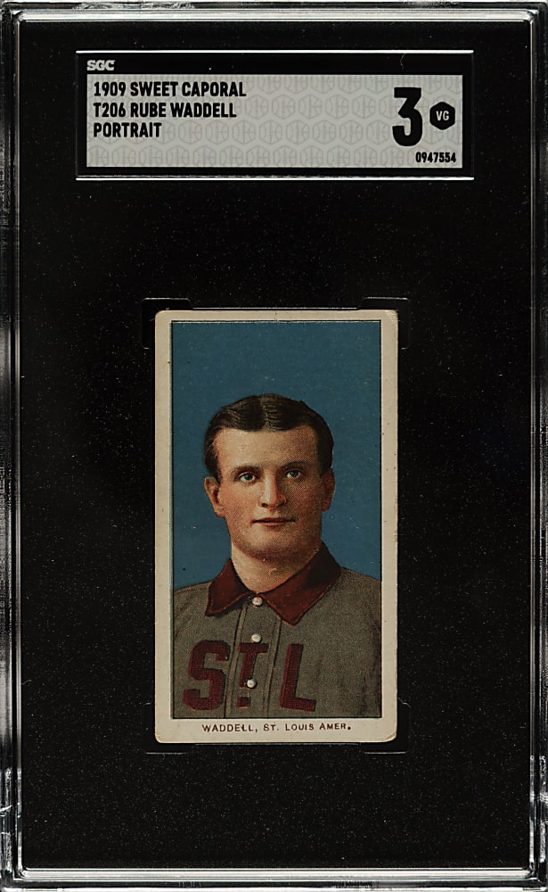 1909-1911 T206 White Border Rube Waddell Portrait SGC VG 3
