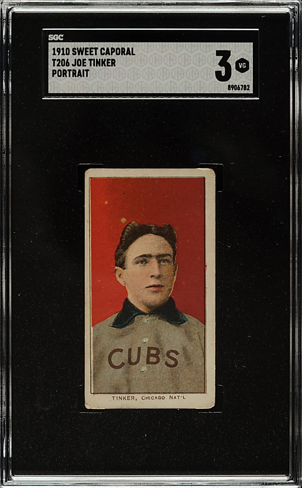 1909-1911 T206 White Border Joe Tinker Portrait SGC VG 3
