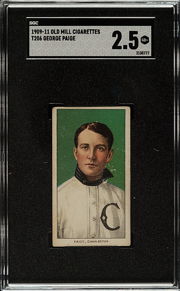 1909-1911 T206 White Border George Paige Southern Leaguer SGC GOOD+ 2.5 - Old Mill Back