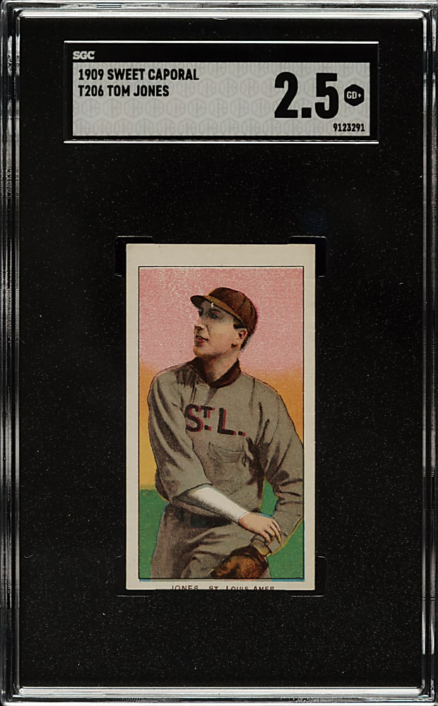 1909-1911 T206 White Border Tom Jones SGC GOOD+ 2.5