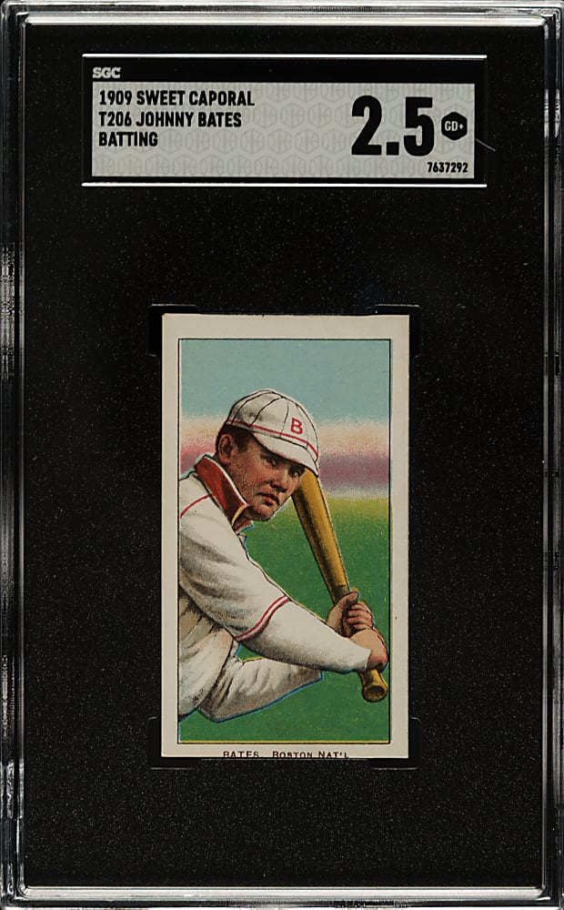 1909-1911 T206 White Border Johnny Bates SGC GOOD+ 2.5
