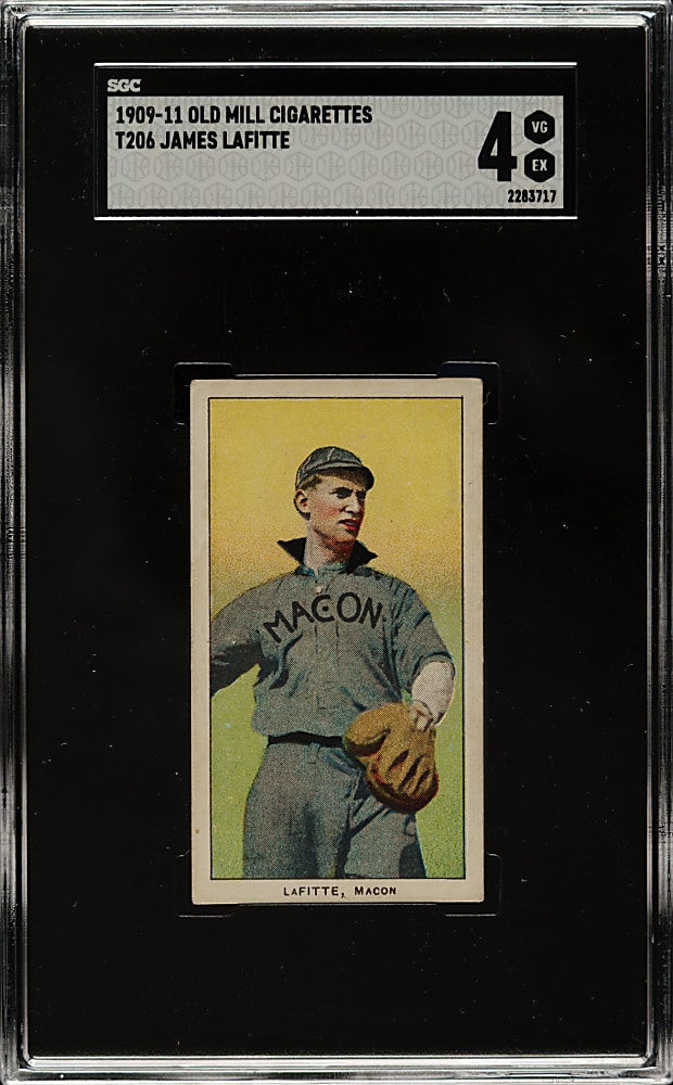 1909-1911 T206 White Border James Lafitte Southern Leaguer SGC VG/EX 4 - Old Mill Back