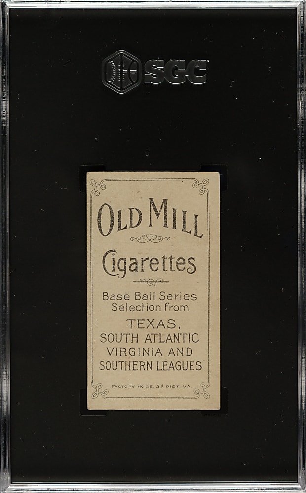 1909-1911 T206 White Border James Lafitte Southern Leaguer SGC VG/EX 4 - Old Mill Back
