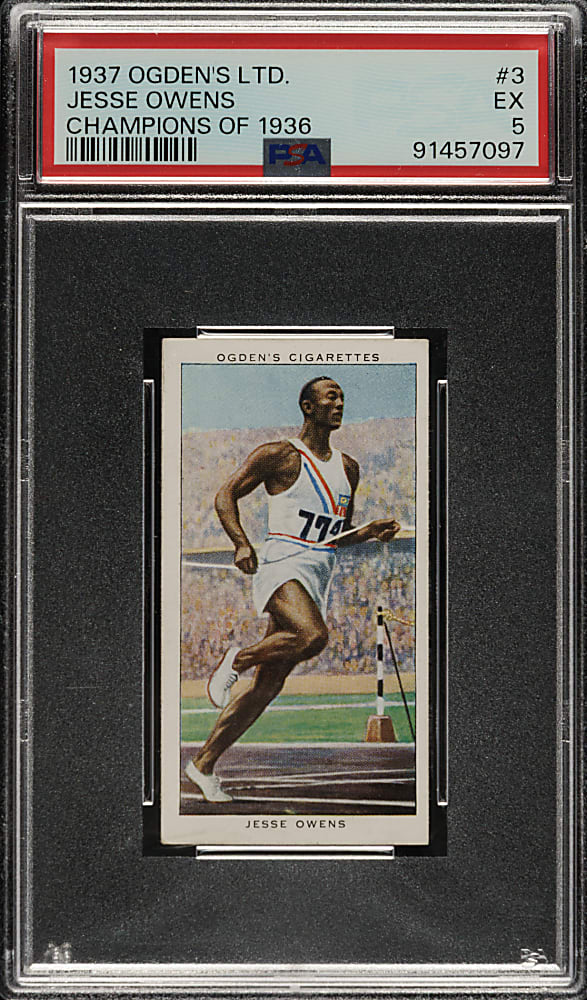 1937 Ogden's Ltd. "Champions of 1936" #3 Jesse Owens PSA EX 5