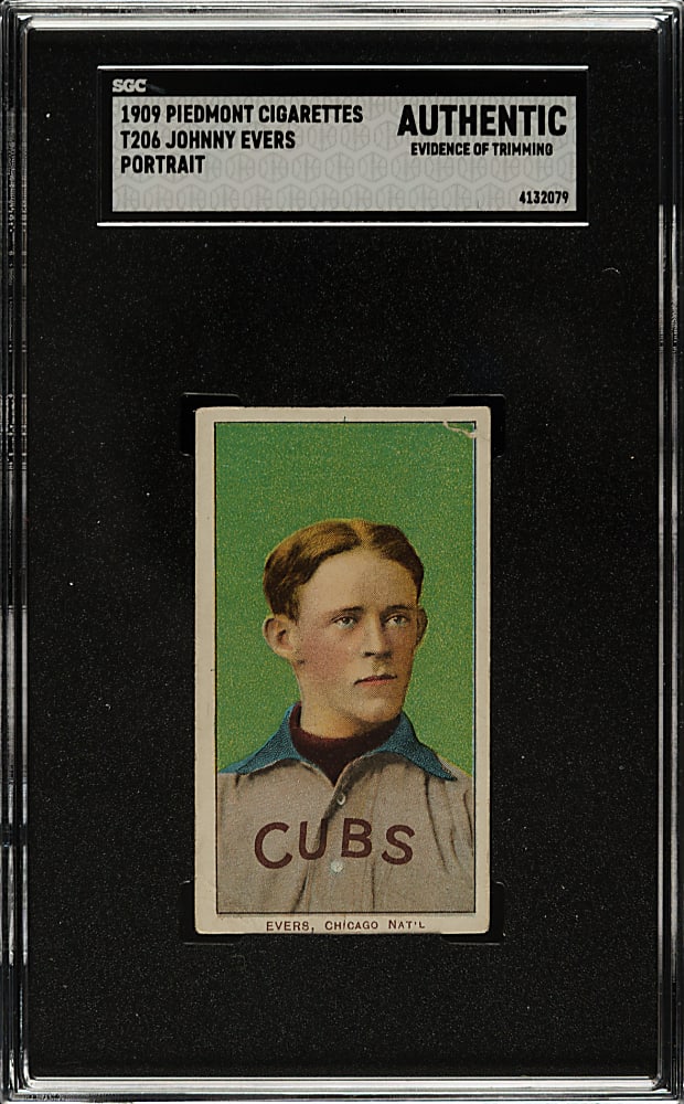 1909-1911 T206 White Border Johnny Evers Portrait SGC Authentic
