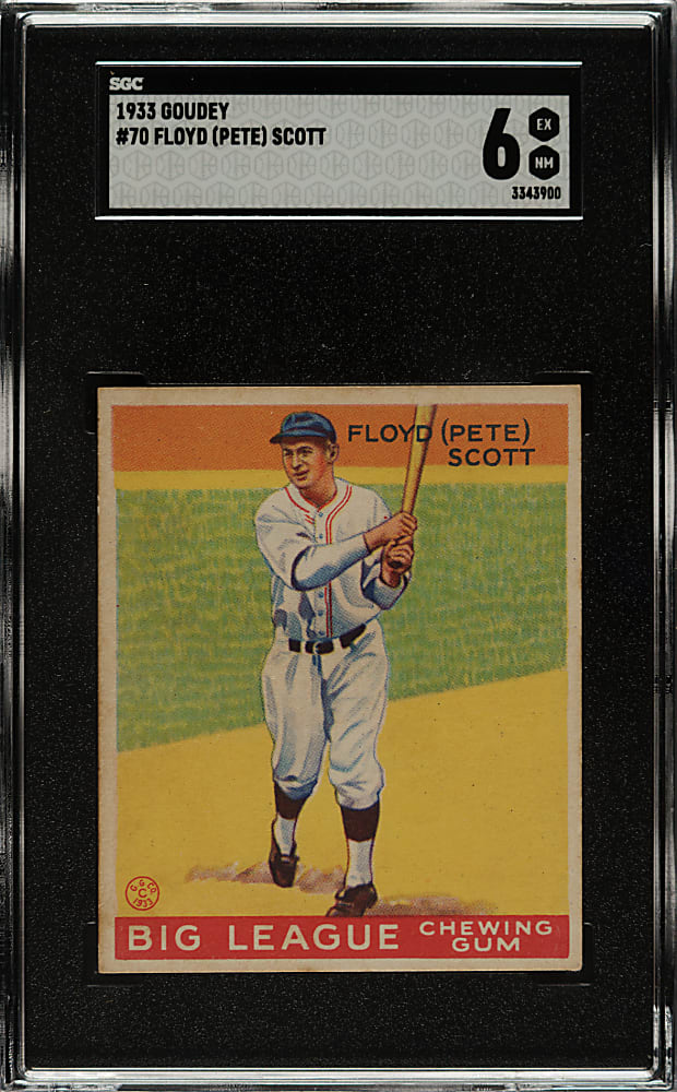 1933 R319 Goudey #70 Pete Scott SGC EX/NM 6